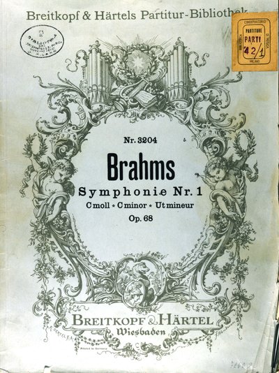 Frontispiece of the Score of the First Symphony of Johannes Brahms by French School